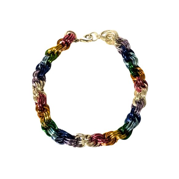 Rainbow Pride Byzantine Bracelet - Picture 2 of 4